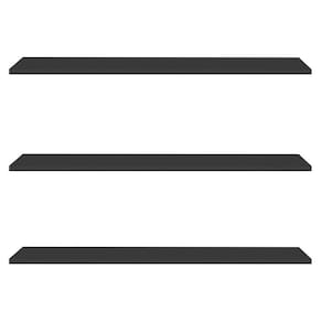 Prateleira Flutuante Para Escritório Kit 3 com Suporte Invisível 91cm Yara Preto - Lumil
