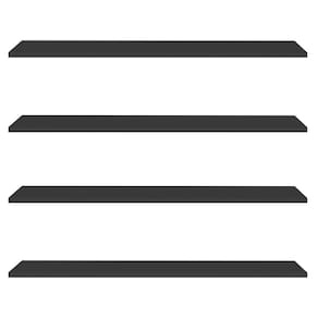 Prateleira Flutuante Para Escritório Kit 4 com Suporte Invisível 68cm Yara Preto - Lumil