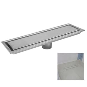 Ralo Linear Oculto 50cm Inox Banheiro Lavabo Anti Odor Anti Inseto Invisivel Resistente Seguro Higienico