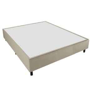 Cama Box Casal 1,38m Com 38cm De Altura Suede Prince Bege Bege