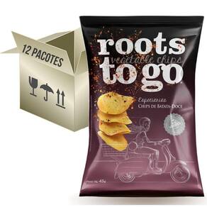 Chips Batata-Doce Roots To Go Especiarias 45G  12 Pacotes