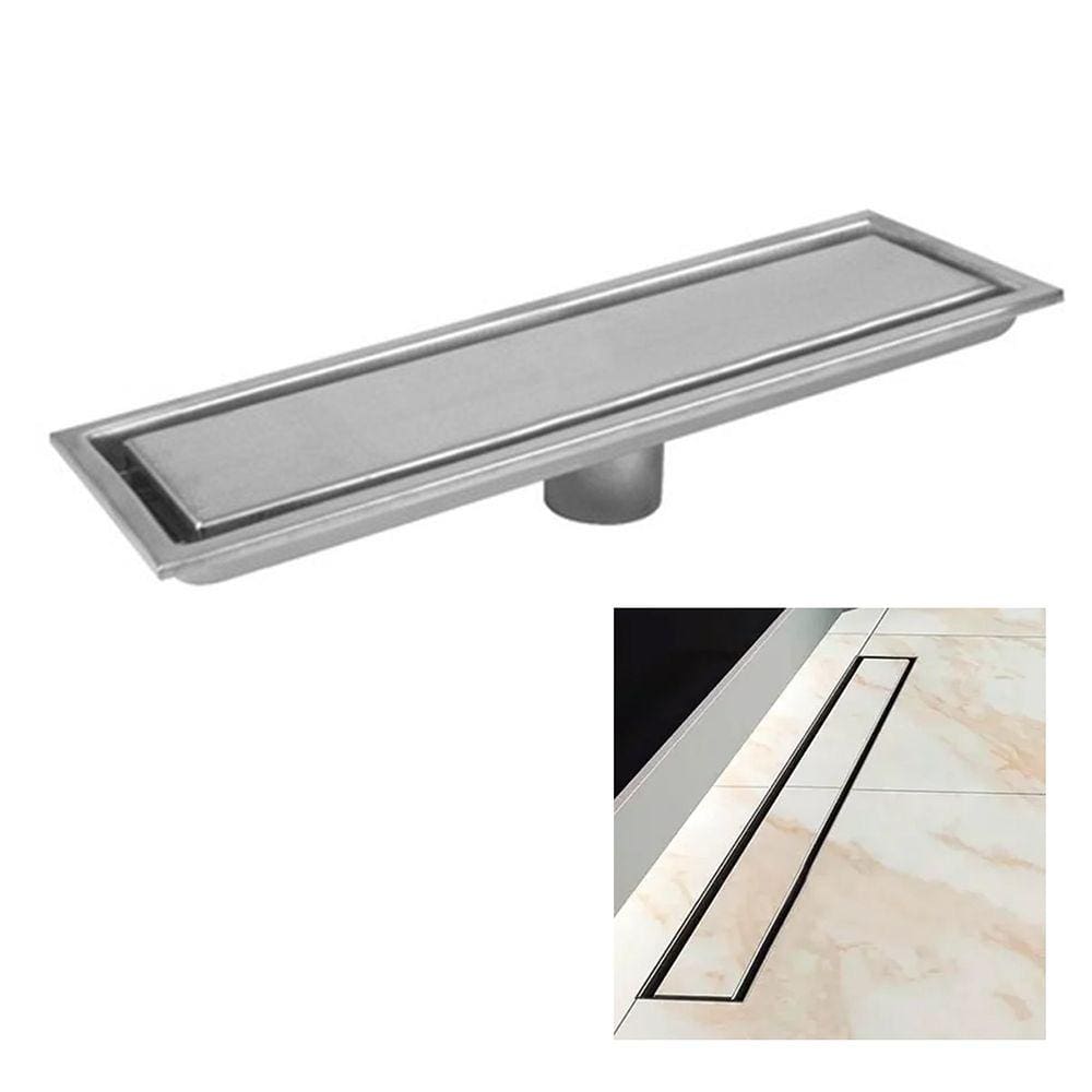 Ralo Linear Oculto Inox 50cm Banheiro Lavabo Anti Odor Anti Inseto Lavanderia Seguro Resistente Invisivel