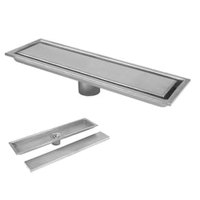 Ralo Linear Oculto Inox 50cm Banheiro Lavabo Invisivel Anti Odor Anti Inseto Resistente Seguro Higienico