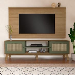 Rack com Painel para Tv até 60 Pol Universal Memphis Carvalho/Menta