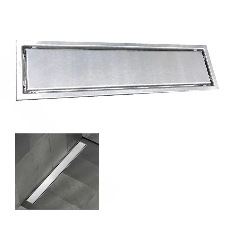 Ralo Linear Oculto 50cm Inox Banheiro Lavabo Anti Odor Anti Inseto Higienico Seguro Resistente Invisivel