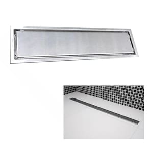 Ralo Linear Oculto 50cm Inox Banheiro Lavabo Invisivel Anti Odor Anti Inseto Higienico Seguro Resistente