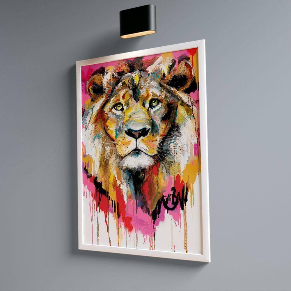 Quadro Leão Grafite Color