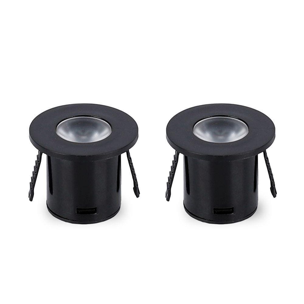 Kit 2 Spot Para Móvel Taschibra Pik Led Redondo Preto Bivolt 3000k Luz Quente