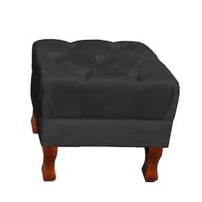 Puff Decorativo Retrô Luis Xv Quadrado Em Capitonê Suede
