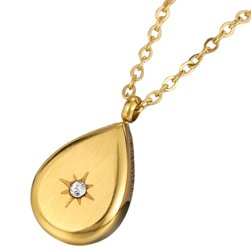 Colar Feminino Pingente Gota Estrela Callie Banhado Ouro 18k