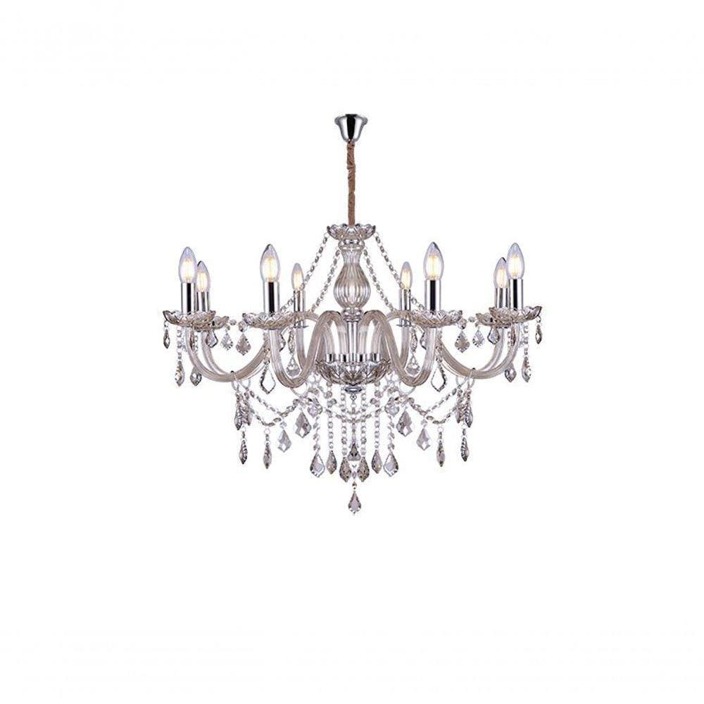Lustre Glam Maria Tereza Champanhe 8 Braços E14 Taschibra