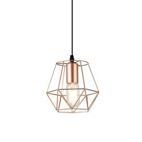 Lustre Pendente Taschibra Aramado Grid Cobre E27 Bivolt