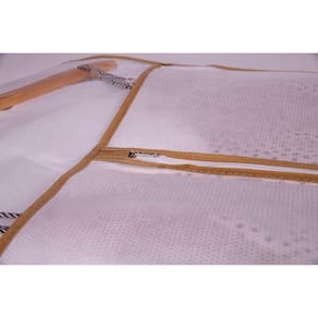 Capa Protetora Para Roupas Sociais e Casacos Vizapi Classic 150x55cm Branco Bege