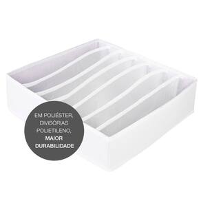 Organizador De Gaveta Calcinha Cueca Sutiã Meia Vizapi Un Exclusive 7 Divisórias 33x31 Cm Branco