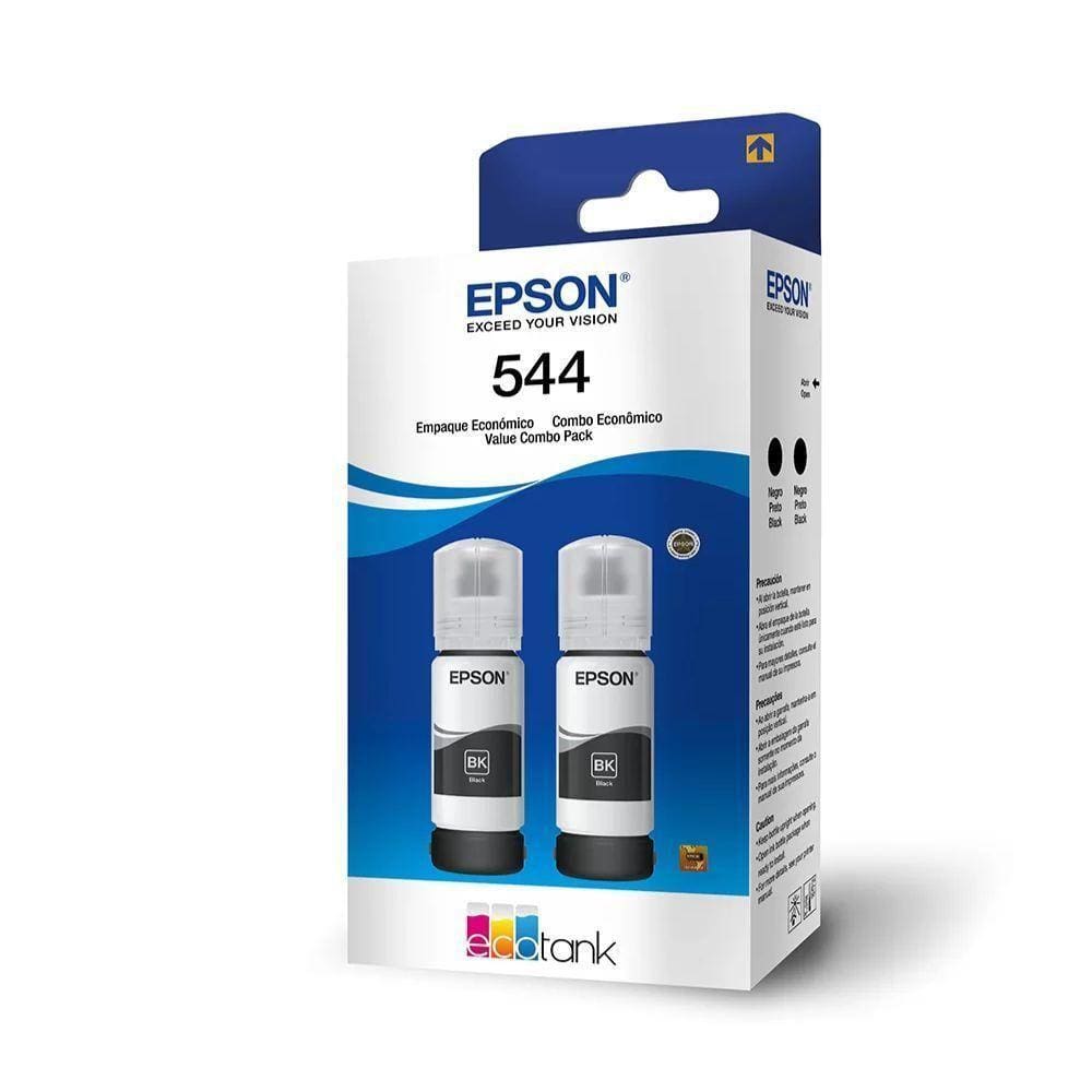 Kit Refil De Tintas Epson T544 Com 2 Unidades Preto
