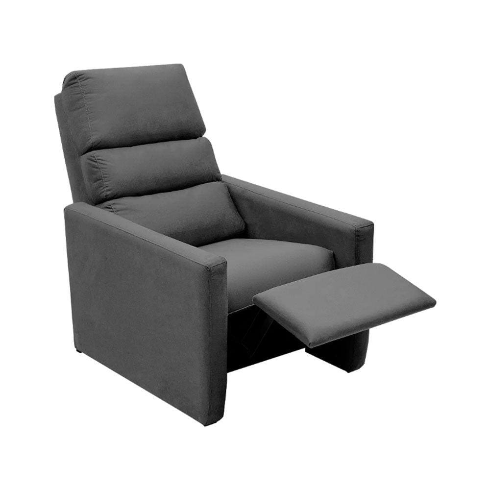 Poltrona do Papai Reclinável Ravena Suede Cinza Shop das Cabeceiras