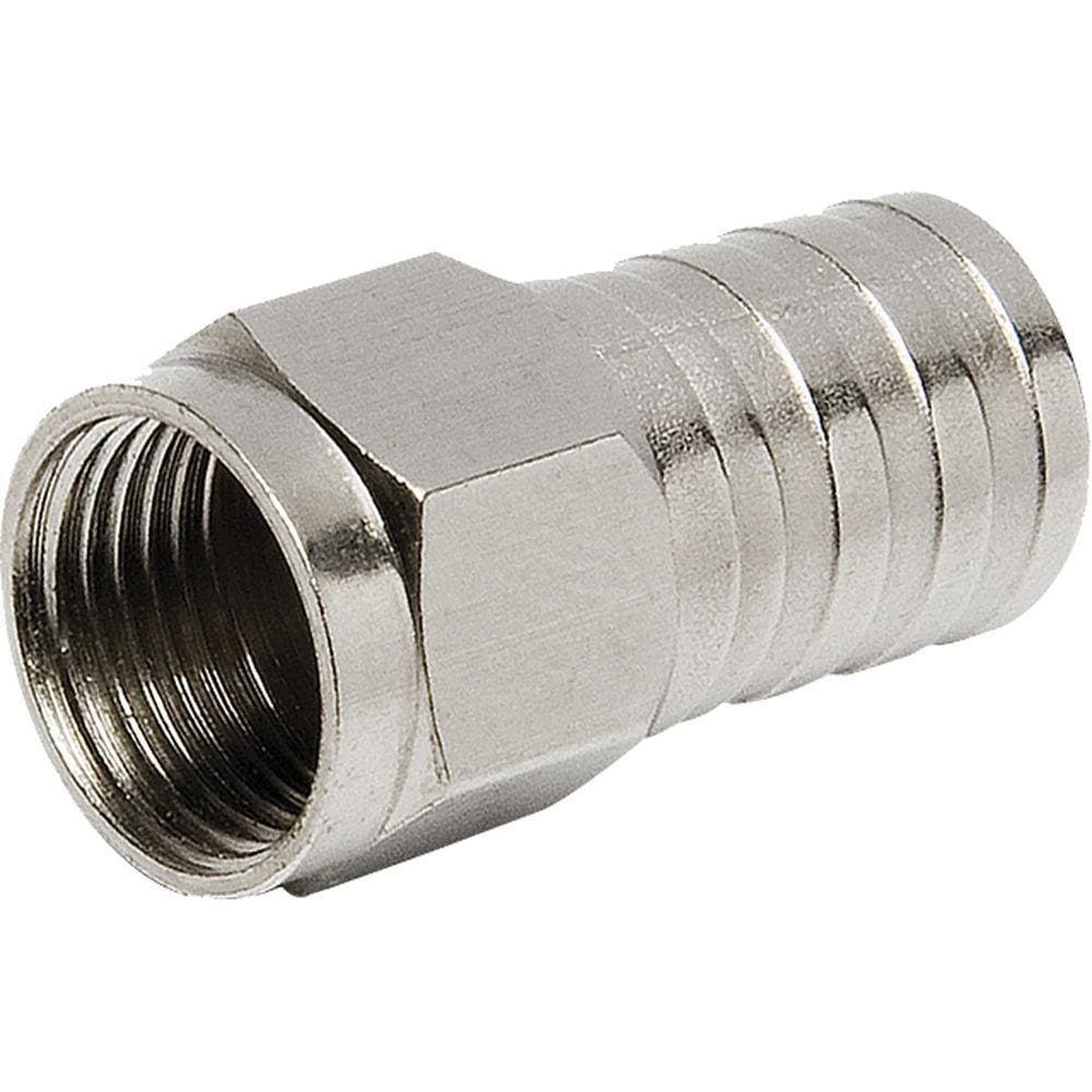 Conector F Tipo Barril Para Crimpar Rg59 Conf0006 Níquel Storm - Pct - 100