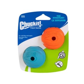 Brinquedo Chuckit! The Whistler Ball Pack 2 Bolas Com Som de Assobio no Ar Para Cães Pequeno