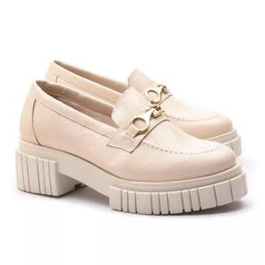 Mocassim Feminino em Couro Tratorado Casual Conforto Fivela