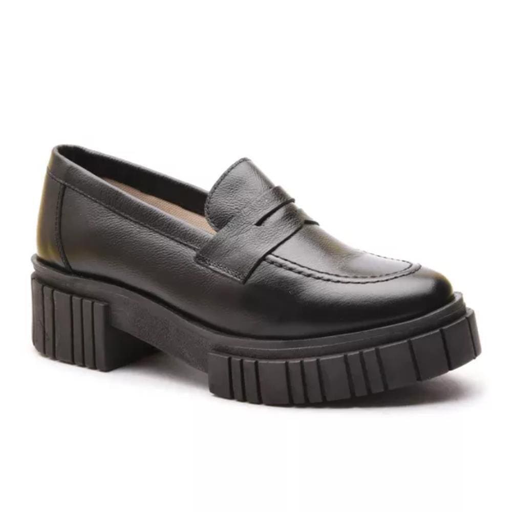 Mocassim Feminino em Couro Tratorado Casual Moda Confortável
