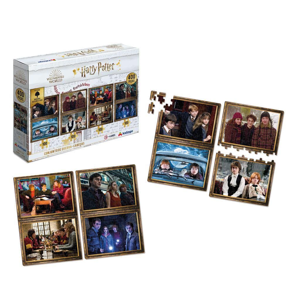 Quebra-Cabeça 4 cenas Harry Potter 400 peças Xalingo