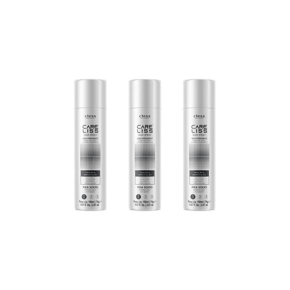 Hair Spray Fixador Care Liss Normal Fixa Solto 150Ml-Kit 3Un