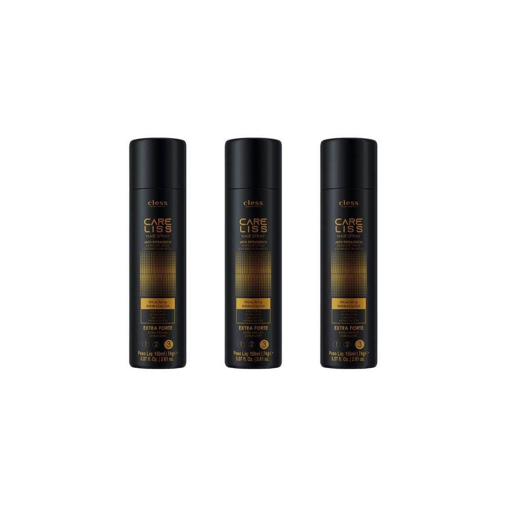 Hair Spray Fixador Care Liss Extra Forte 150Ml-Kit C/3Un