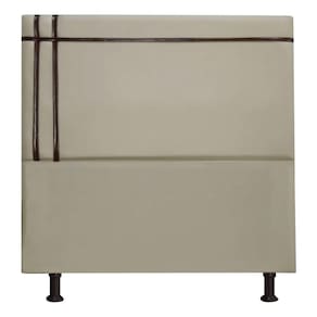 Cabeceira Estofada Royal em Madeira de Eucalipto 90cm Suede com Fita Marrom Claro Shop das Cabeceiras