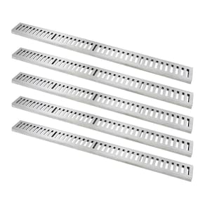 Kit 5 Ralo Grelha Linear Caixilho Alumínio Polido 10x100cm