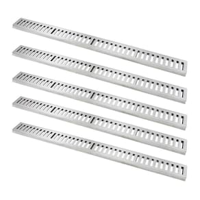 Kit 5 Ralo Grelha Linear Caixilho Alumínio Escovado 10x100cm