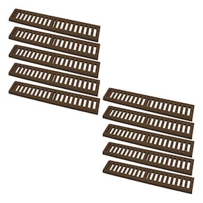 Kit 10 Ralo Grelha Linear Caixilho Alumínio Marrom 20x50cm