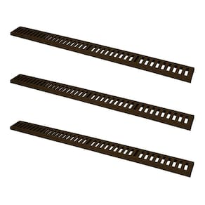 Kit 3 Ralo Grelha Linear Caixilho Alumínio Marrom 20x100cm