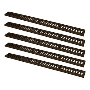 Kit 5 Ralo Grelha Linear Caixilho Alumínio Marrom 20x100cm
