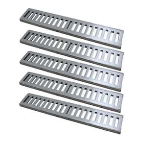 Kit 5 Ralo Grelha Linear Caixilho Alumínio Escovado 15x50cm