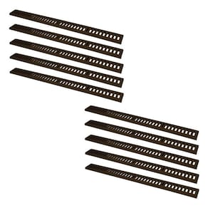 Kit 10 Ralo Grelha Linear Caixilho Alumínio Marrom 10x100cm
