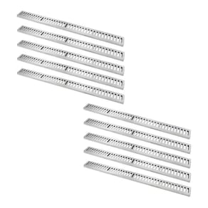 Kit 10 Ralo Grelha Linear Caixilho Alumínio Escovado15x100cm