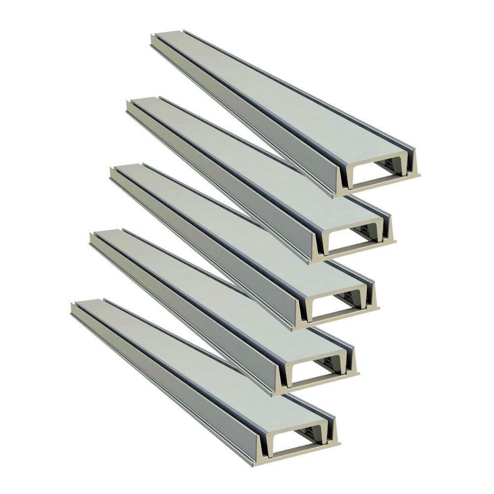 Kit 5 Grelha Linear Invisível Com Caixilho Bege 100x8cm