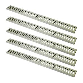 Kit 5 Ralo Grelha Linear Caixilho Em Alumínio Bege 20x100cm