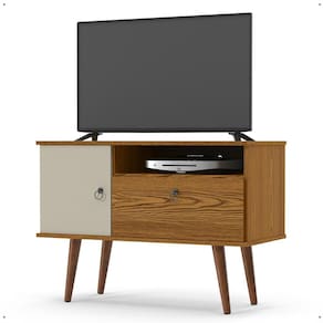 Rack Retrô Yan Tv 32 Polegadas Decoração Multiuso Aparador Sala Escritório Pés Palito Madeira Maciça - Lojas RPM
