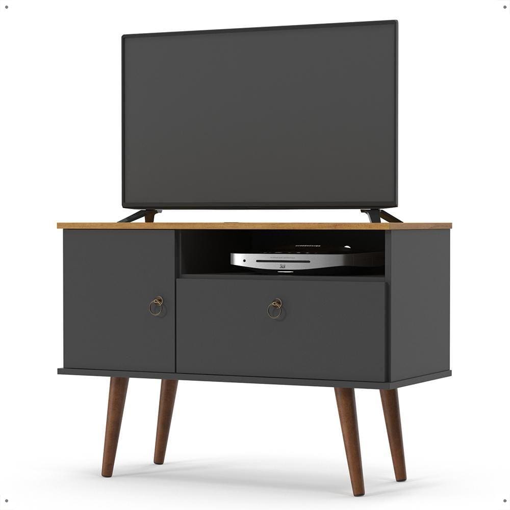 Rack Retrô Yan Tv 32 Polegadas Decoração Multiuso Aparador Sala Escritório Pés Palito Madeira Maciça - Lojas RPM