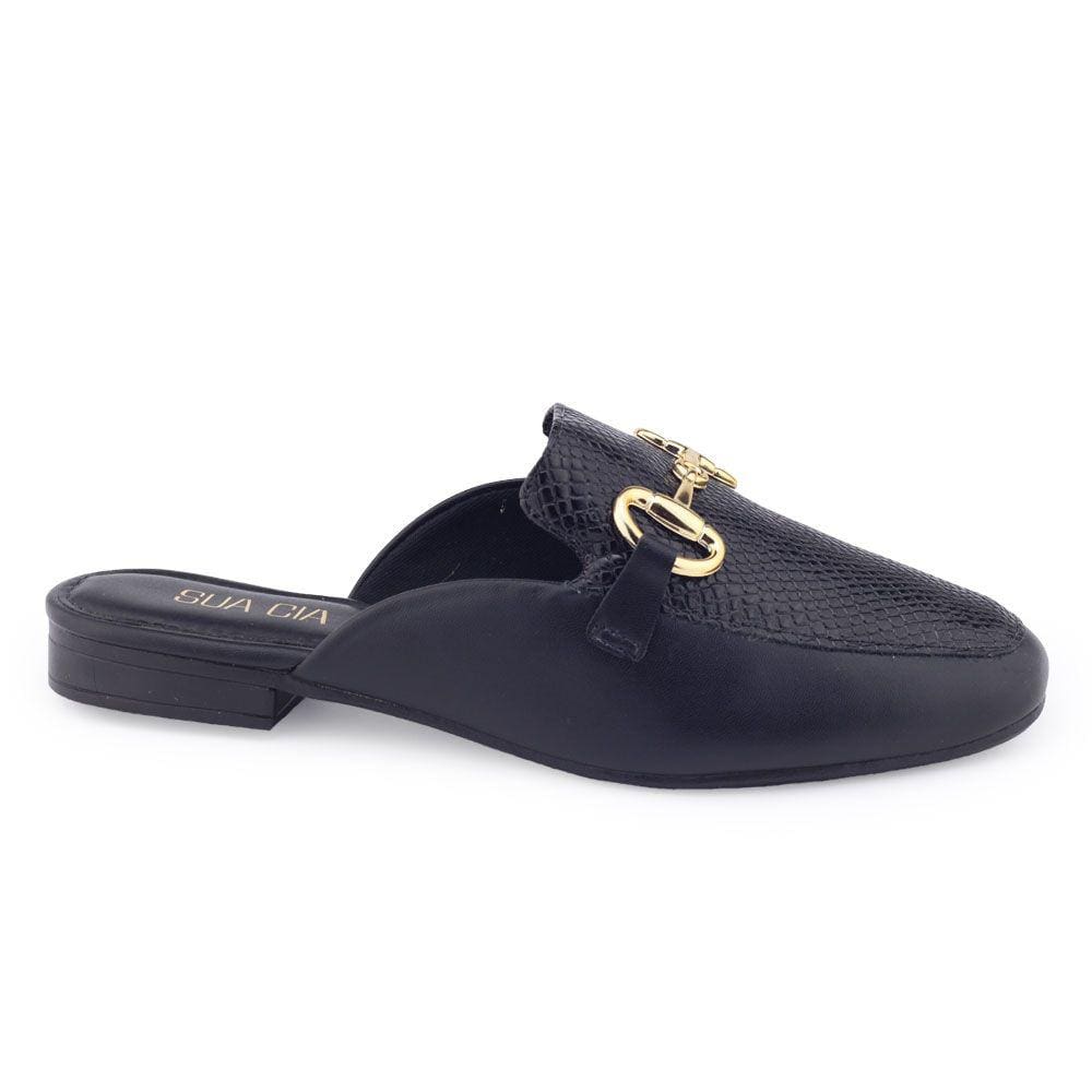 Mule fem Sua Cia 8120.14662 napa soft verniz snake aplique