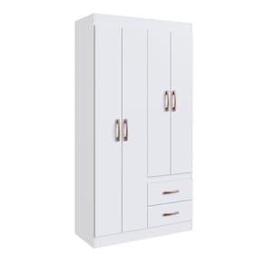 Guarda-roupa 30204 4 Portas 2 Gavetas e 2 Prateleiras Rosário Branco