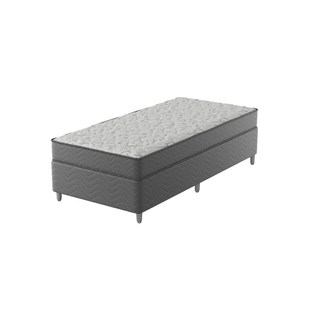 Cama Box Solteiro D45 Of 0,88x188x0,42 Cinza/Branco