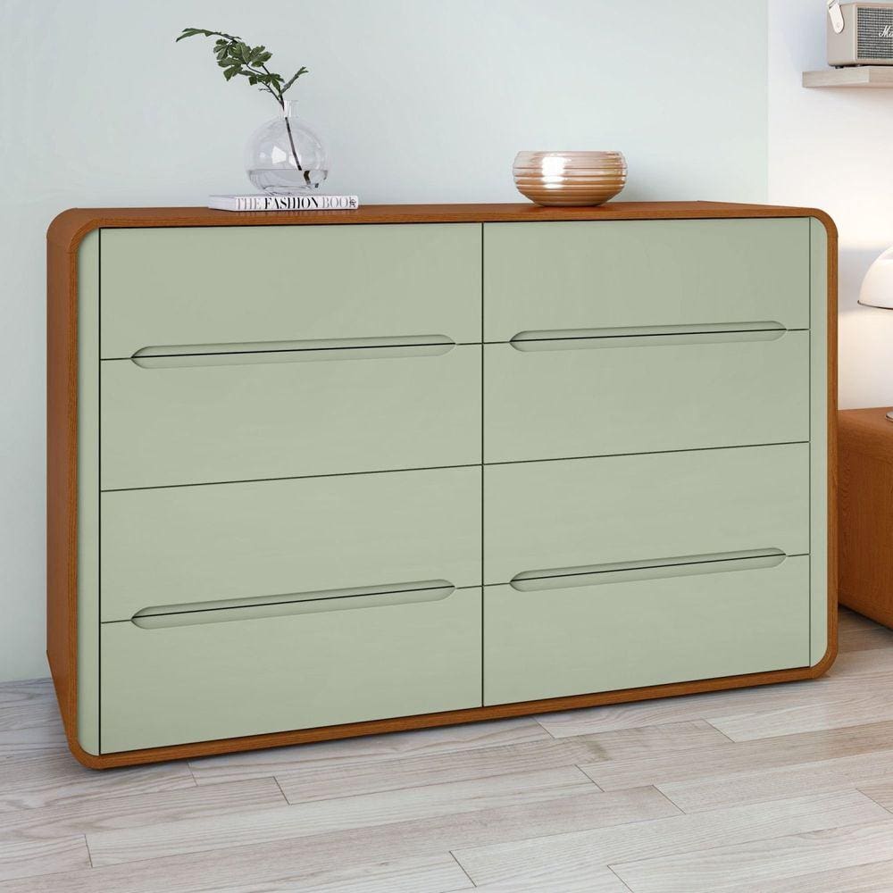 Cômoda 8 Gavetas 152x48x96cm Loop Frassino/Salvia