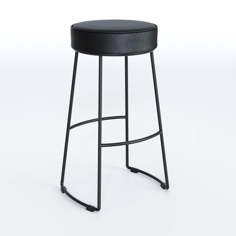 Banqueta Nice em Aço Industrial Yescasa Preto