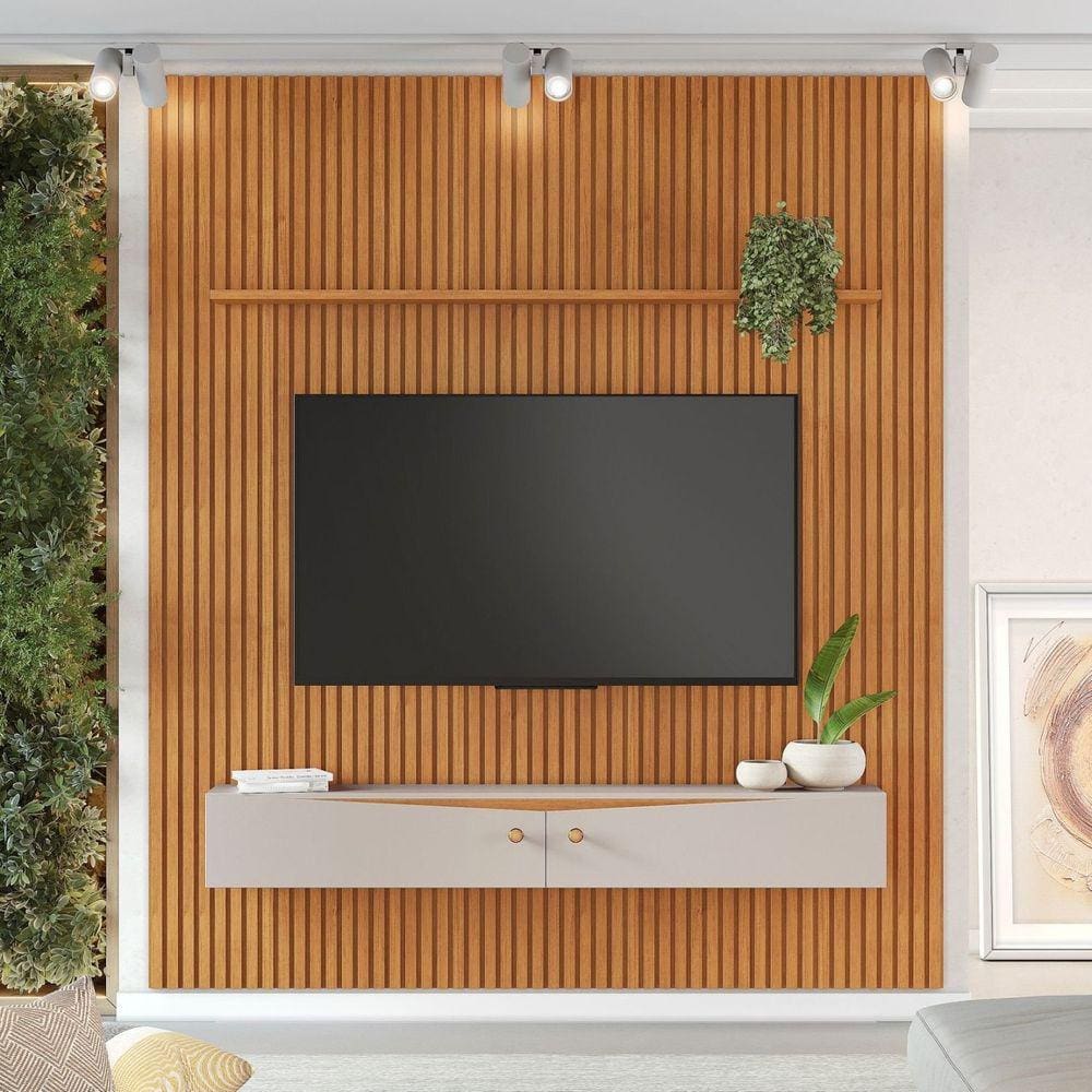 Painel Riso 240 X 207cm Candian com Nicho CINAMOMO E OFF