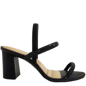 Sandália Feminina Salto Grosso Alto com Strass Dakota Y6341
