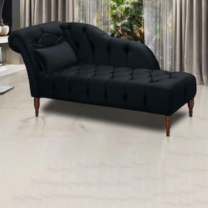 Chaise Longue Divã Montreal em Madeira de Reflorestamento Veludo 160cm Shop das Cabeceiras