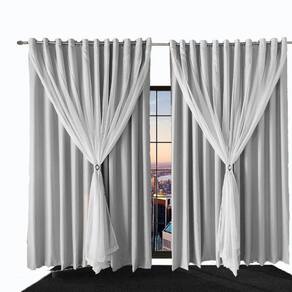 Cortina Blackout/Blecaute Ana 8,20 X 2,60 Quarto Sala Branco