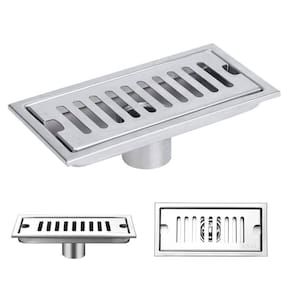 Ralo Linear Aço Inox 30cm Banheiro Lavabo Area Externa Anti Odor Anti Inseto Piscina Quintal